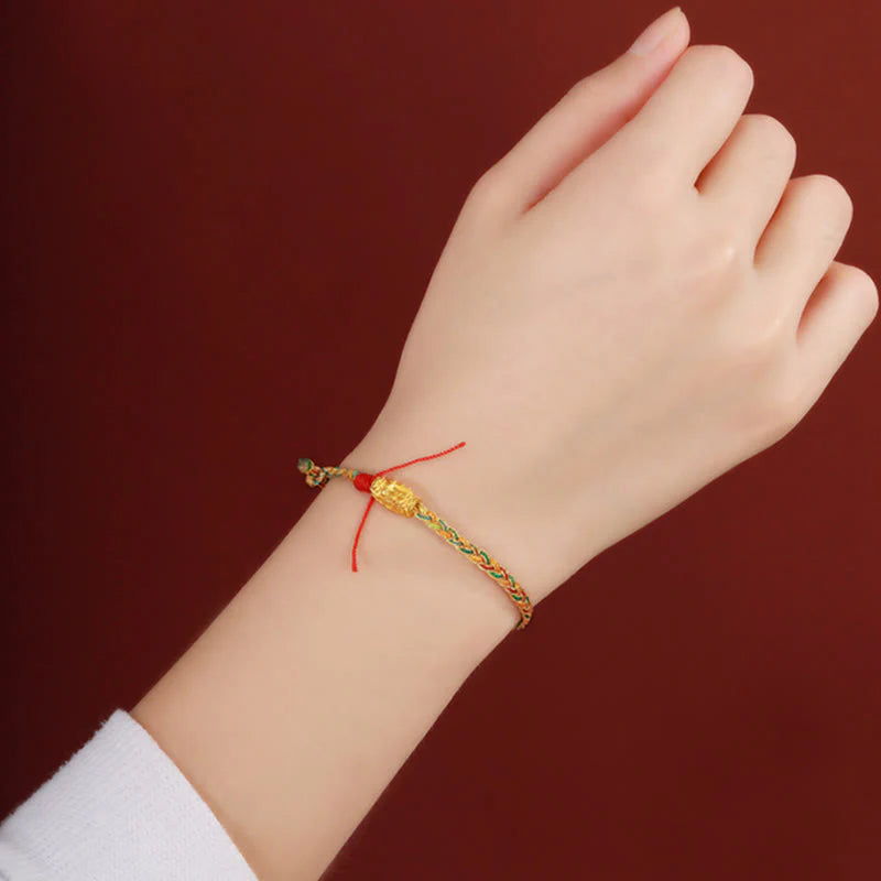 Buddha Stones Year of the Dragon Handmade Colorful Dragon Carved Success Braided Bracelet (Extra 35% Off | USE CODE: FS35)