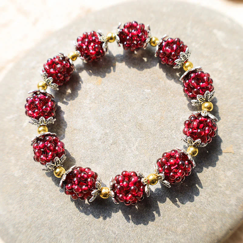 Buddha Stones All the best for Vitality and Passion Garnet Bracelet Includes Gift Message Card