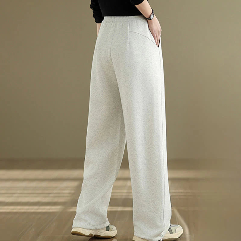 Buddha Stones Casual Rope Women's Cotton Straight-leg Pants With Pockets