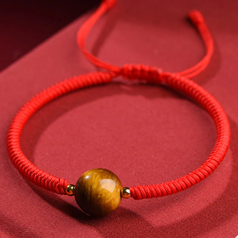 Buddha Stones Handmade Tiger Eye Bead Luck Protection Rope Bracelet