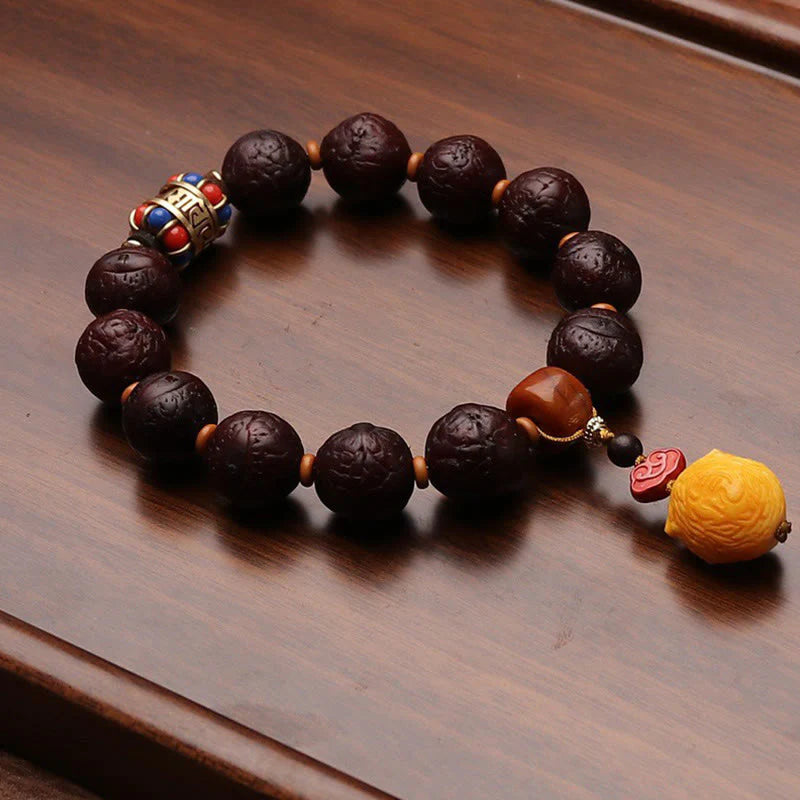 Buddha Stones Tibetan Bodhi Seed Agate Bead Luck Wealth Tassel Charm Wrist Mala (Extra 30% Off | USE CODE: FS30)