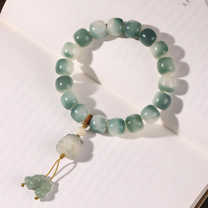 Buddha Stones Gradient Bodhi Seed Nine Tailed Fox Cat Paw Claw Pine Cone Peace Bracelet (Extra 40% Off | USE CODE: FS40)