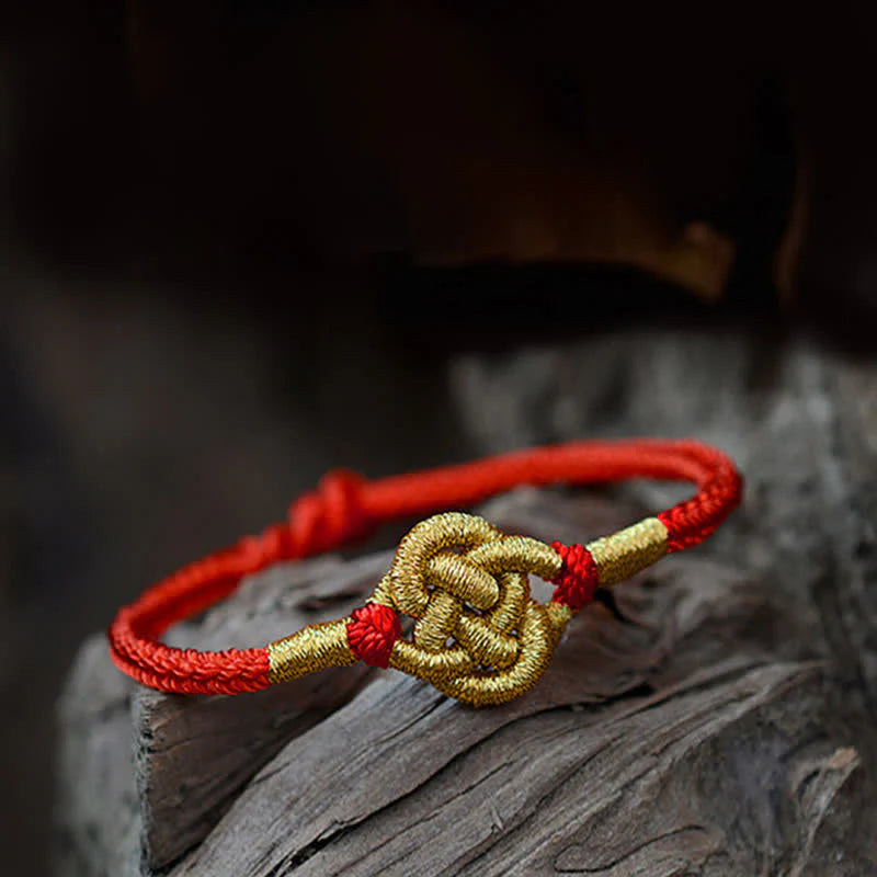 Buddha Stones Handmade Simple Design Chinese Knotting Luck Strength Braid String Bracelet (Extra 35% Off | USE CODE: FS35)