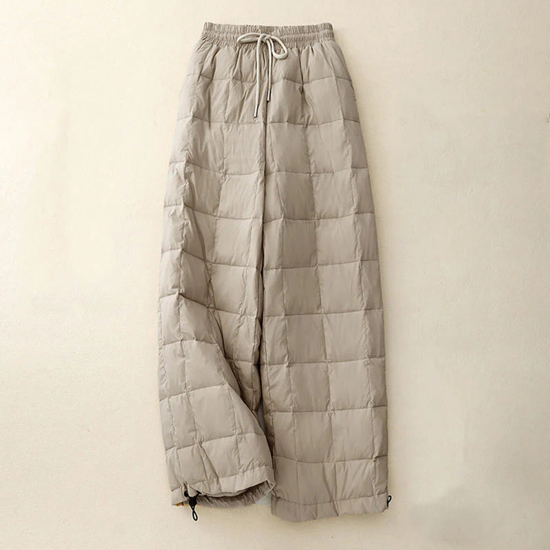 Buddha Stones Winter Drawstring Leg Opening Design Women's Cotton Pants With Pockets