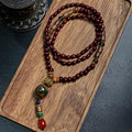 FREE Today: Peace and Protection Tibetan Handmade Wenge Wood Dzi Bead Elephant Head Necklace Pendant
