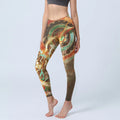 Buddha Stones Dunhuang Flying Apsaras Mandala Print Gym Leggings Women's Yoga Pants