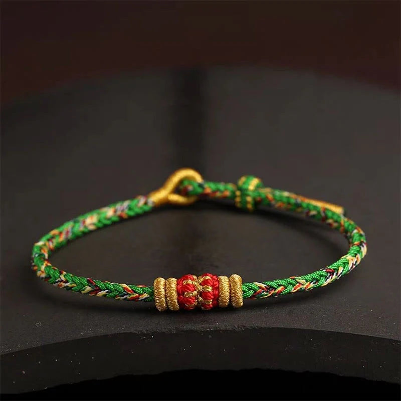 Buddha Stones Handmade Colorful Rope King Kong Knot Braided Luck Bracelet