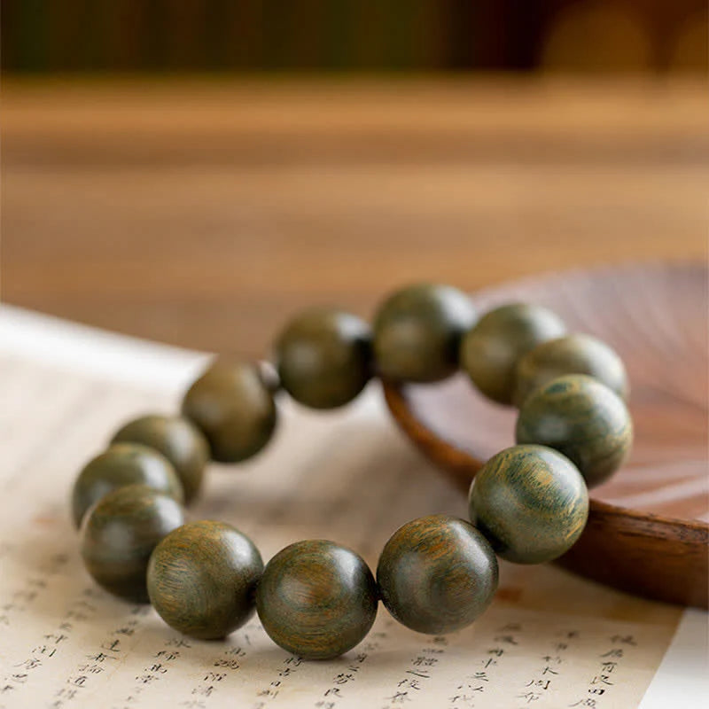 Buddha Stones Tibetan Green Sandalwood Soothing Cure Bracelet (Extra 35% Off | USE CODE: FS35)
