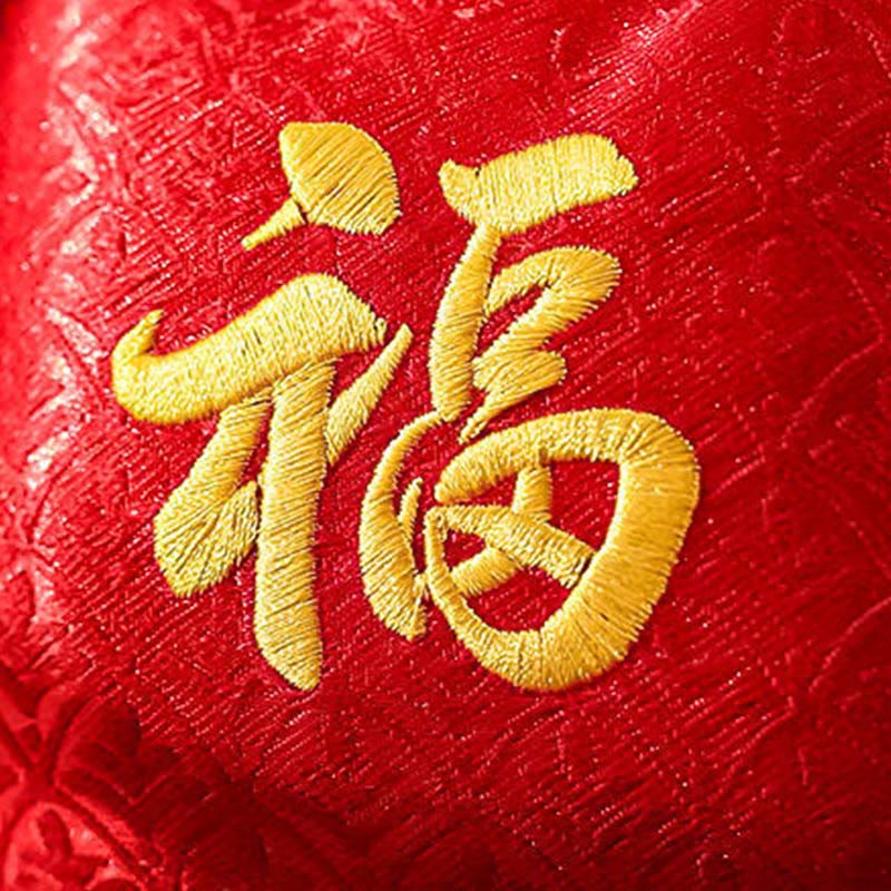 Buddha Stones Embroidery Year Of The Horse Fu Character Copper Coin Shape Red String Hanging Decoration