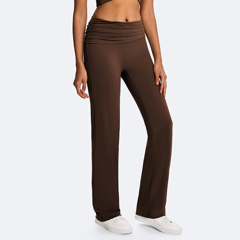 Buddha Stones Solid Crop Halter Backless Sleeveless Top Straight Leg Pants For Sports Fitness Yoga