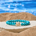 Buddha Stones Natural Stone Sea Turtle Turquoise Crackle Agate Wisdom Bracelet