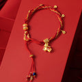 Buddha Stones Copper Plated 18k Gold Year Of The Horse Fu Character Red String Luck Braided Bracelet