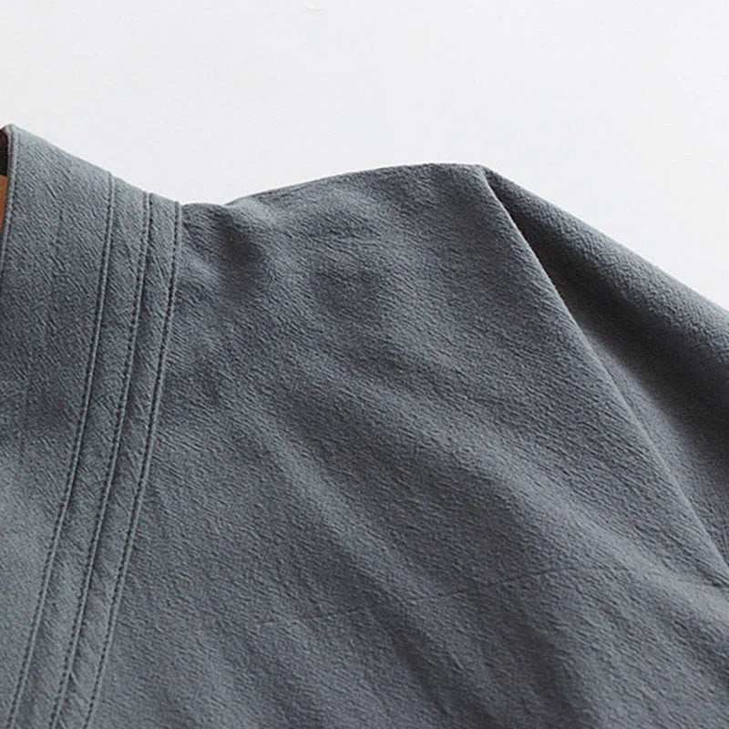 Buddha Stones Wudang Traditional Tai Chi Ceremony Three Quarter Sleeve Men's Taoist Long Robe