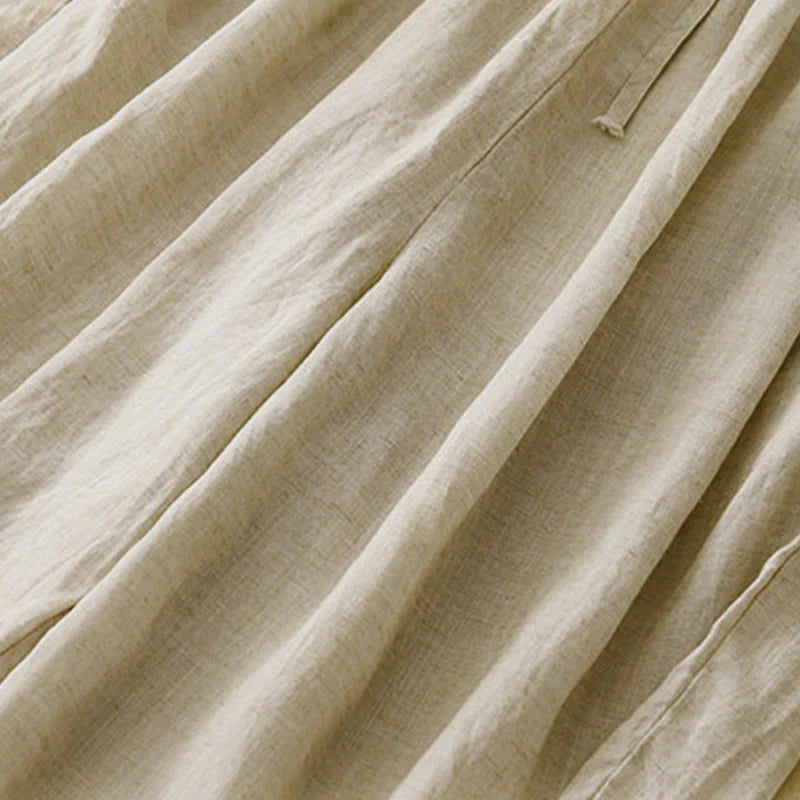 Buddha Stones Summer Elastic Waist Cotton Women's Capri Cropped Harem Pants With Pockets