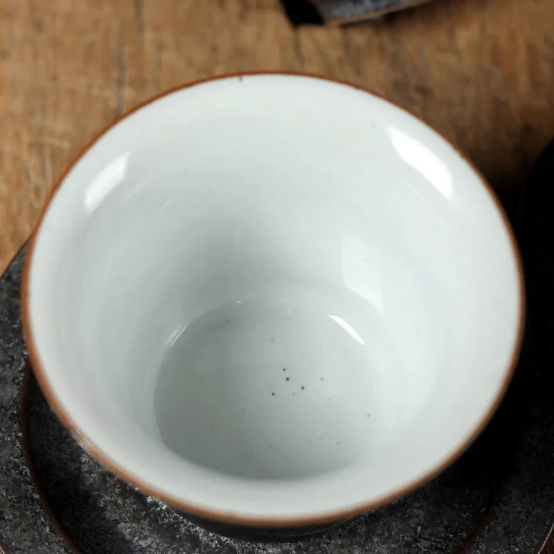 Buddha Stones Small Hand-painted Golden Crane Ceramic Teacup Kung Fu Tea Cup 40ml