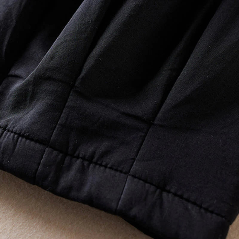 Buddha Stones Plain Women's Harem Thick Pants With Pockets