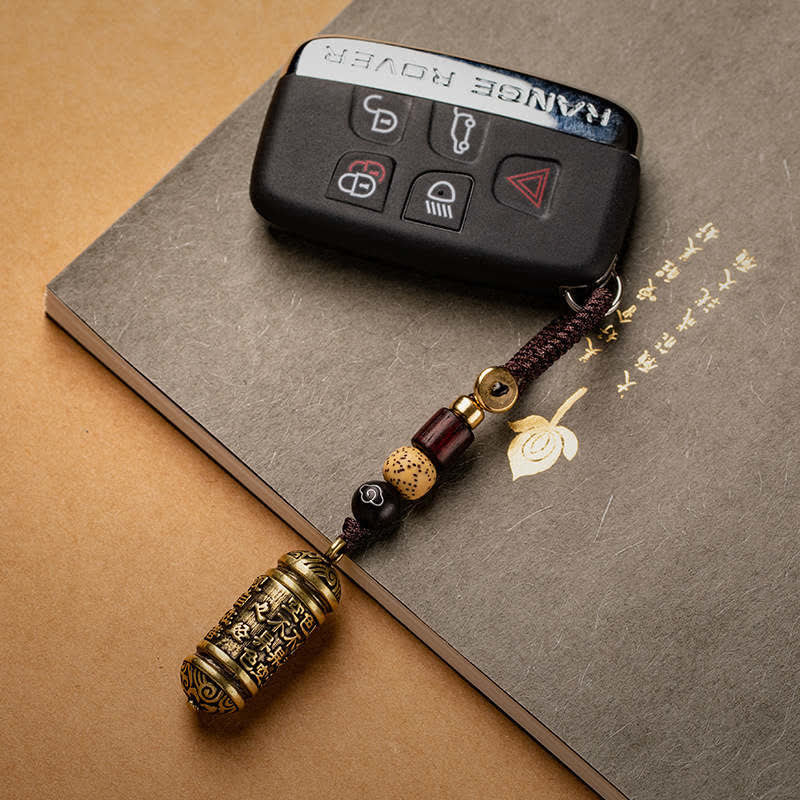 Buddha Stones Heart Sutra Copper Key Chain