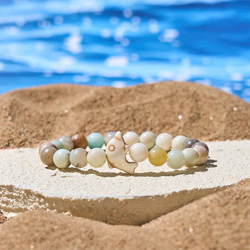 Buddha Stones Natural Various Stones Dolphin Spiritual Balance Bracelet