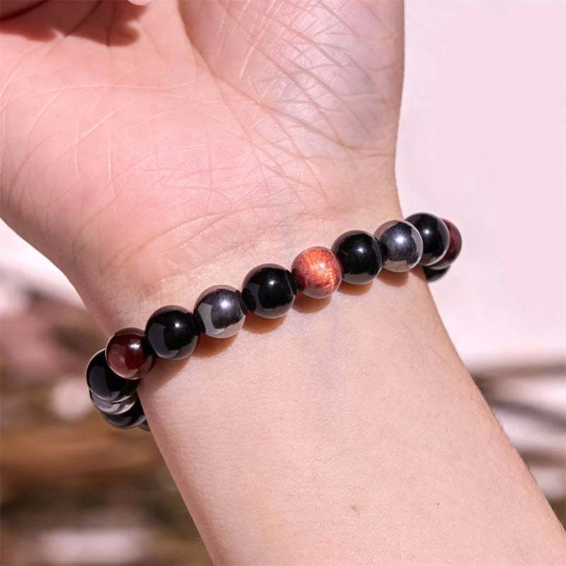 Buddha Stone Various Crystals Malachite Lazurite Lapis Lazuli Hemimorphite Calmness Bracelet