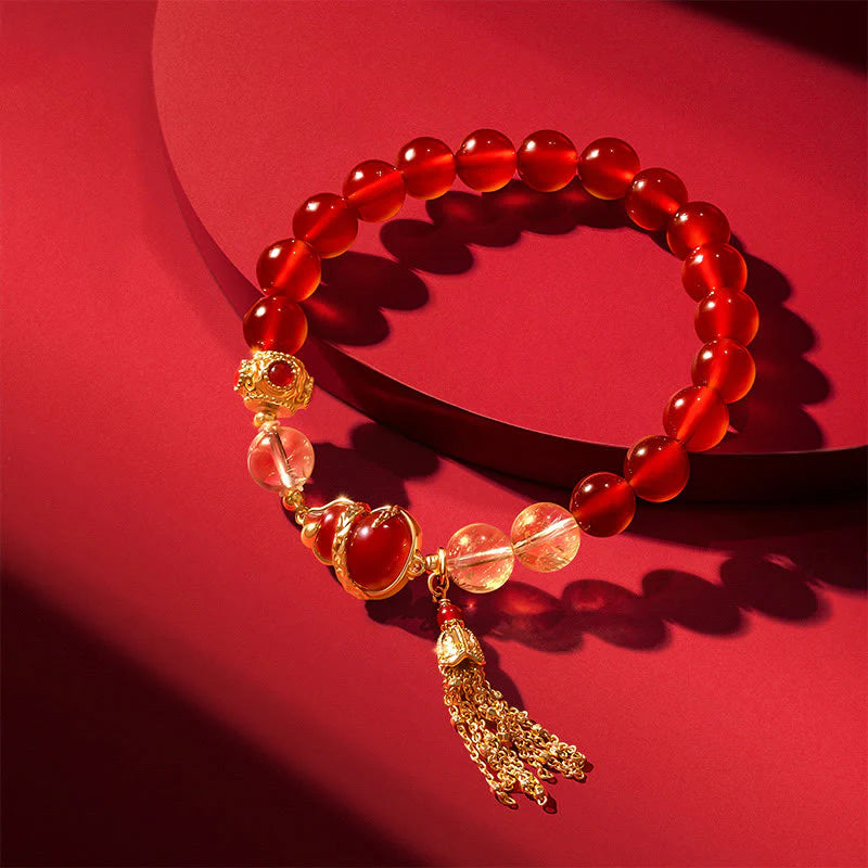 Buddha Stones Red Agate Year Of The Snake Gourd Luck Bracelet Necklace Pendant (Extra 30% Off | USE CODE: FS30)