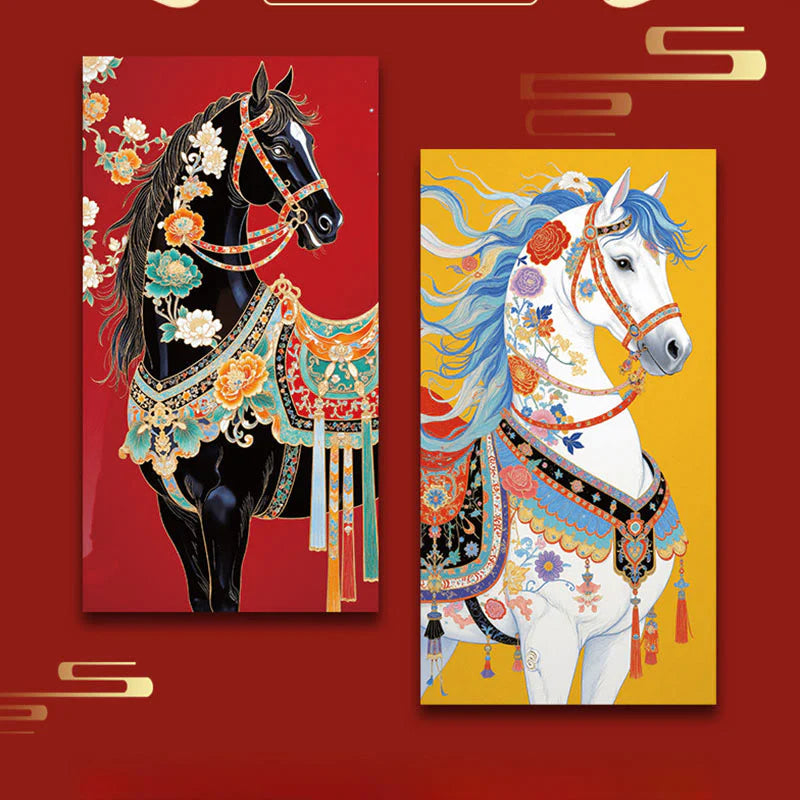 Buddha Stones 6pcs Colorful Chinese Red Envelope Year Of The Horse 2026 New Year
