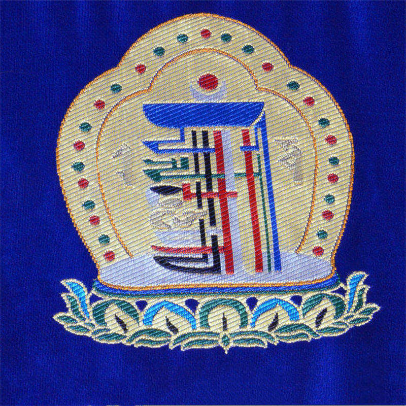 Buddha Stones Prayer Altar Mat Man-Bcu Kalachakra Healing Meditation Jacquard Mat