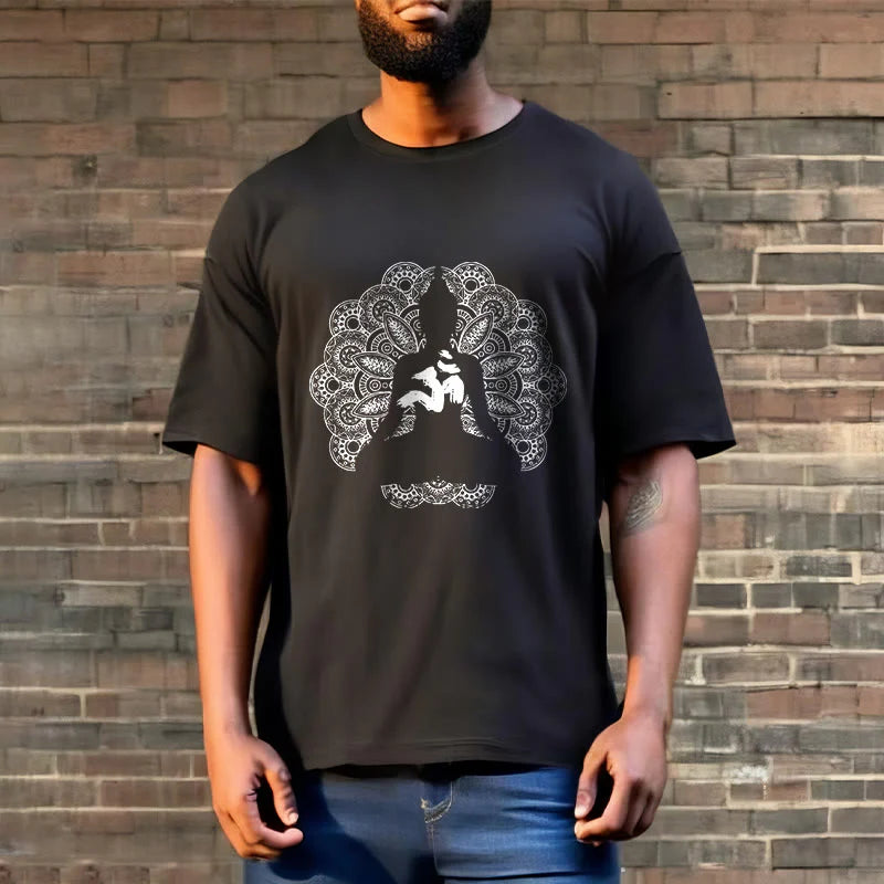 Buddha Stones Pure Color Mandala Om Symbol Pattern Tee T-shirt