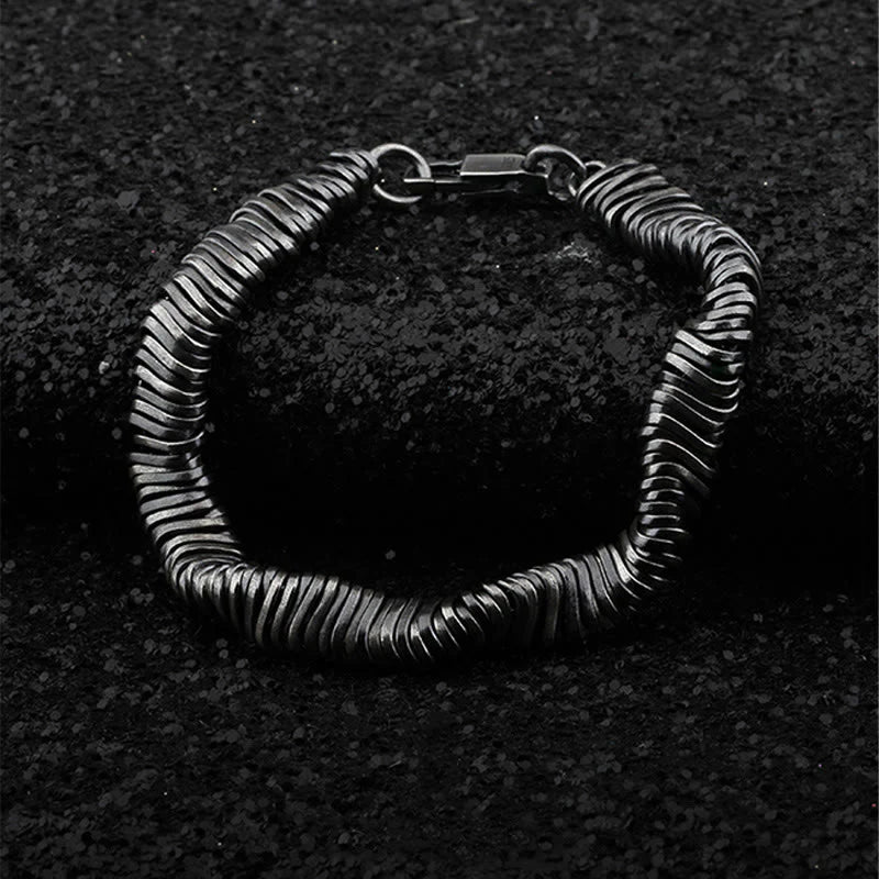Buddha Stones 925 Sterling Silver Vintage Twisted Design Wealth Healing Chain Bracelet (Extra 30% Off | USE CODE: FS30)