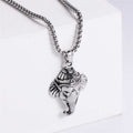 Buddha Stones Ganesh Ganpati Elephant Titanium Steel Protection Pendant Necklace