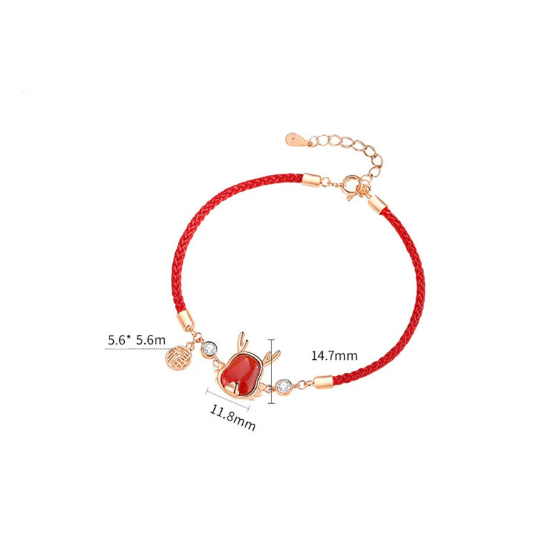 âââA Flash Sale- Buddha Stones 925 Sterling Silver Year of the Dragon Natural Red Agate Dragon Attract Fortune Fu Character Strength Bracelet Necklace Pendant Earrings