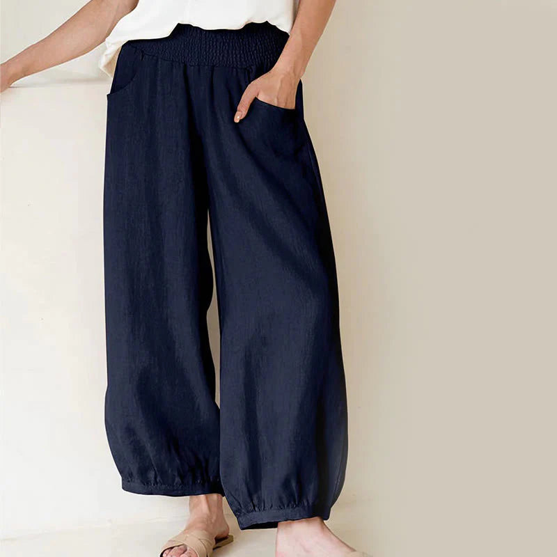 Buddha Stones Plain Color Women's Harem Pants With Pockets