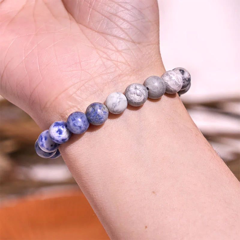 Buddha Stone Various Crystals Malachite Lazurite Lapis Lazuli Hemimorphite Calmness Bracelet