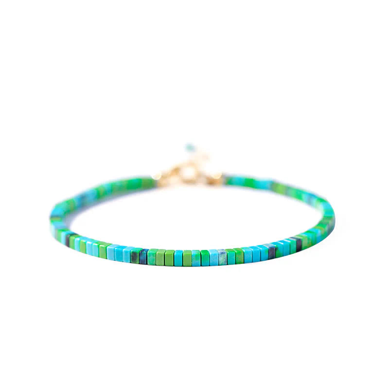 Buddha Stones Turquoise Beaded Friendship Strength Chain Bracelet