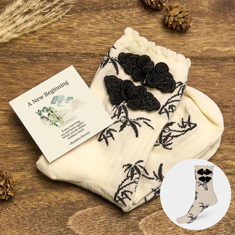Buddha Stones A New Beginning Bamboo Micro Crew Women's Socks Includes Gift Message Card