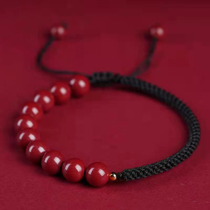 Buddha Stones Natural Cinnabar King Kong Knot Blessing String Bracelet (Extra 35% Off | USE CODE: FS35)