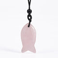 Buddha Stones Koi Fish Pink Crystal Indian Agate Amethyst Topaz Red Jasper Success Warmth Necklace Pendant
