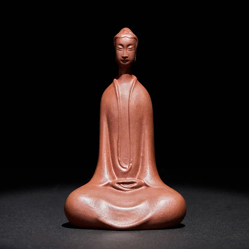 Buddha Stones Formless Buddha Purple Clay Serenity Home Desk Decoration 5.7*9.6 cm