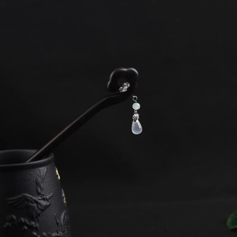 Buddha Stones Ebony Auspicious Cloud Courage Hairpin