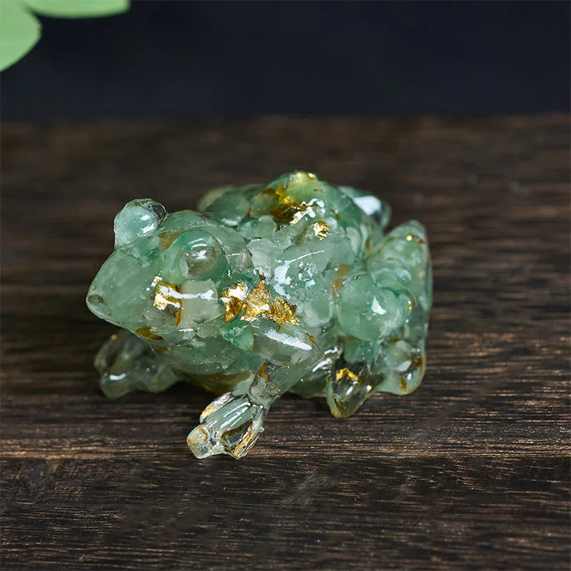 Buddha Stones Crystal Drip Resin Small Frog Passion Decoration Statue