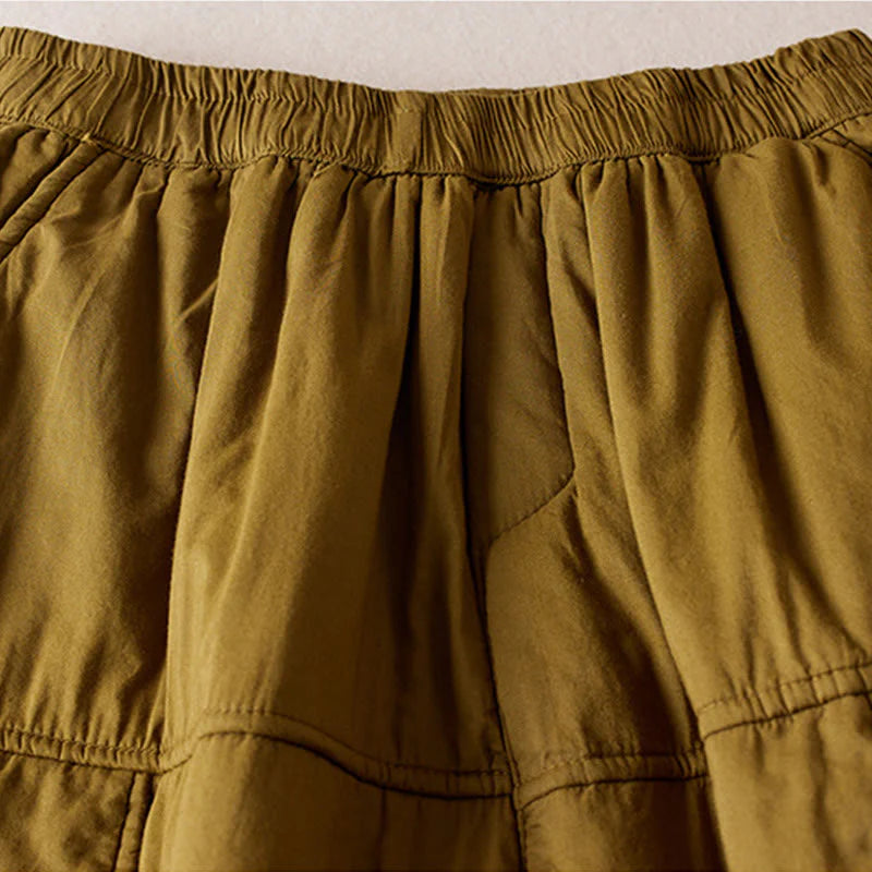 Buddha Stones Plain Women's Harem Thick Pants With Pockets
