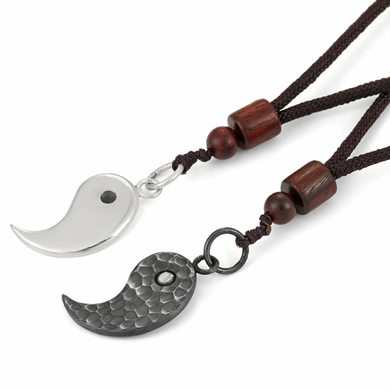 Buddha Stones 990 Sterling Silver Yin Yang Balance Harmony Necklace Pendant (Extra 30% Off | USE CODE: FS30)