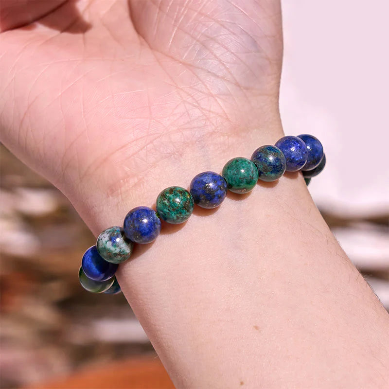 Buddha Stone Various Crystals Malachite Lazurite Lapis Lazuli Hemimorphite Calmness Bracelet