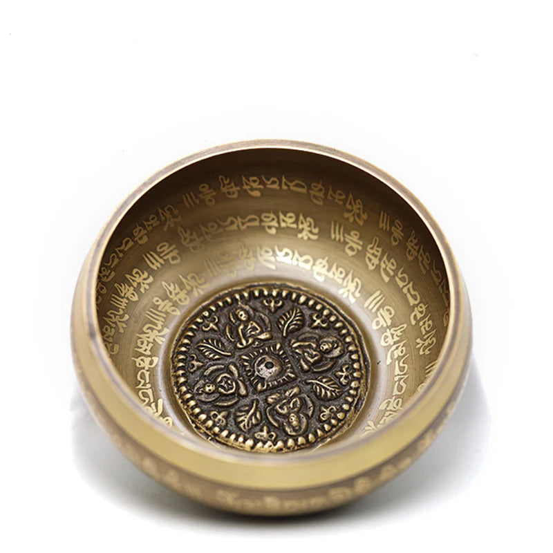 Buddha Stones Tibetan Sound Bowl Handcrafted for Yoga Mindfulness and Meditation Singing Bowl Set