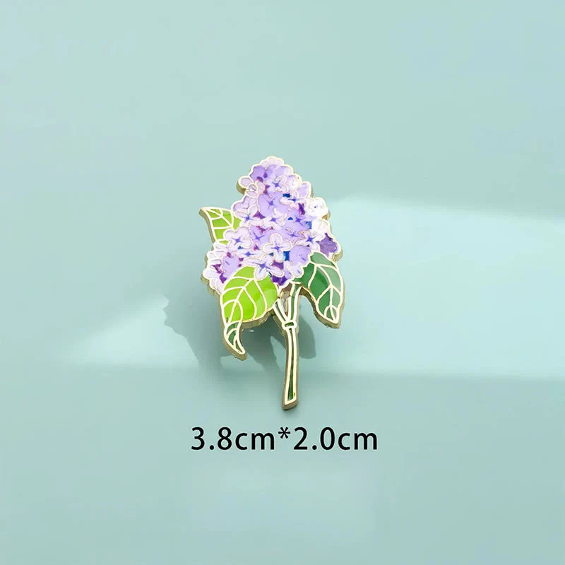 FREE Today: Healing and Luck Small Forget-Me-Not Corn Poppy Lily of the Valley Hydrangea Lupine Copper Brooch