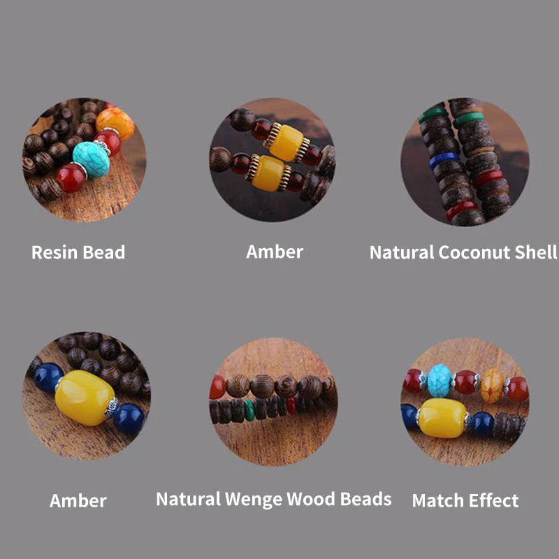 Buddha Stones Tibetan Wenge Wood Bodhi Seed Agate Elephant Protection Necklace Pendant (Extra 40% Off | USE CODE: FS40)