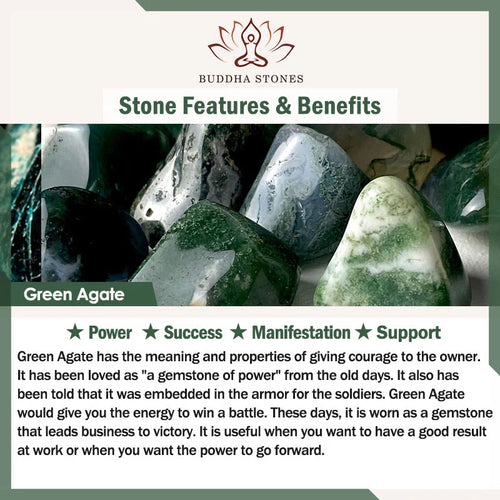 Buddha Stones Natural Stone Green Agate Power Multilayered Braided Leather Bracelet