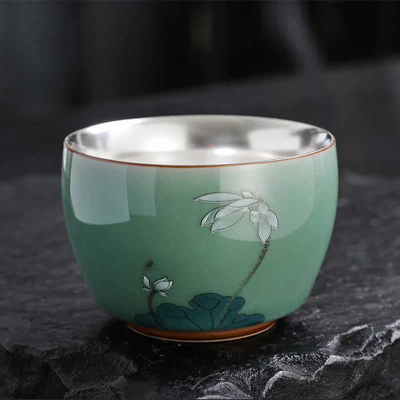 Buddha Stones Butterfly Goldfish Lotus Koi Fish Ceramic Teacup Kung Fu Tea Cup 120ml (Extra 35% Off | USE CODE: FS35)