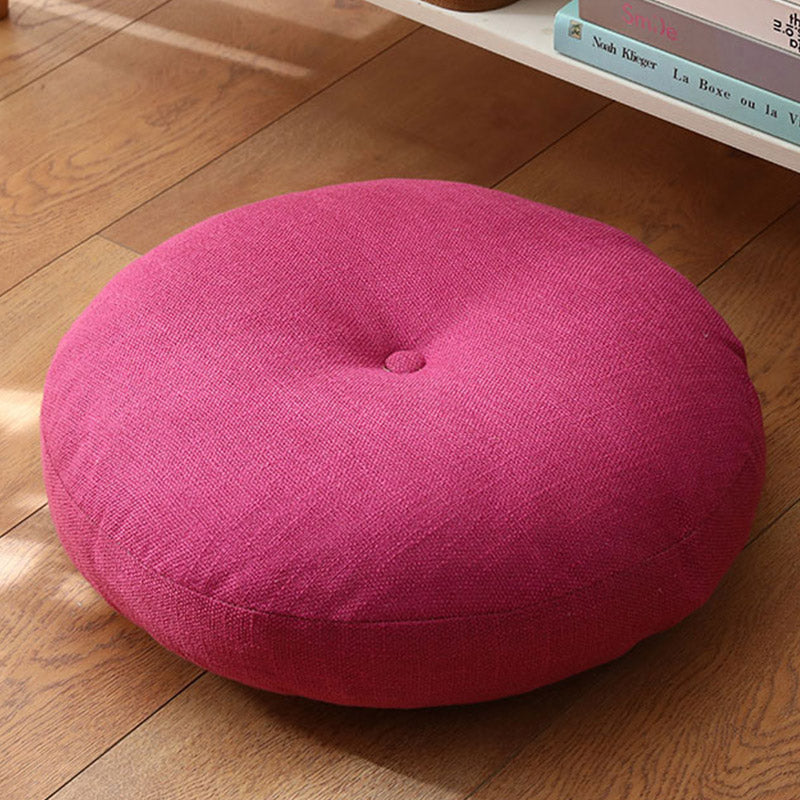 Buddha Stones Lotus Simple Pattern Linen Meditation Seat Cushion Home Living Room Decoration