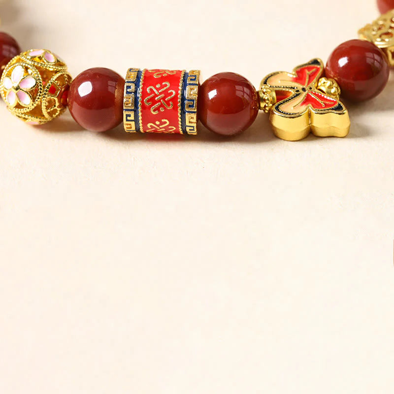 Buddha Stones Year Of The Horse South Red Agate Sun Stone Tourmaline Success Bracelet