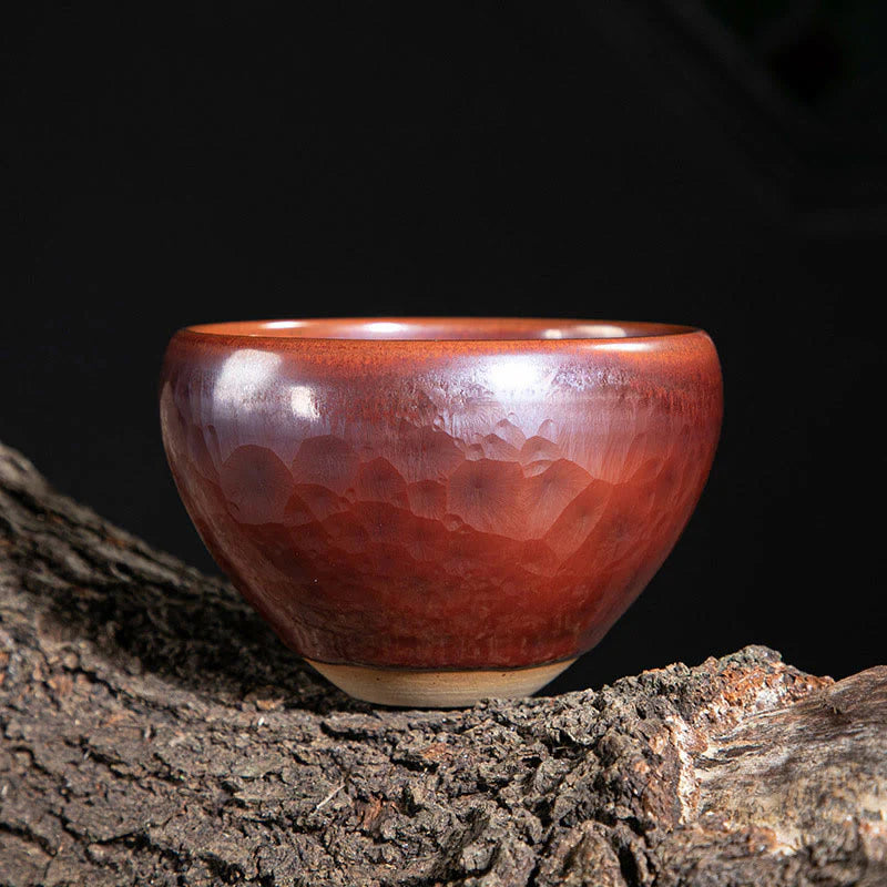 Buddha Stones Handmade Chinese Jianzhan Lotus Design Ceramic Teacup Kung Fu Tea Cup